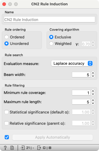 Decision Rules Widget